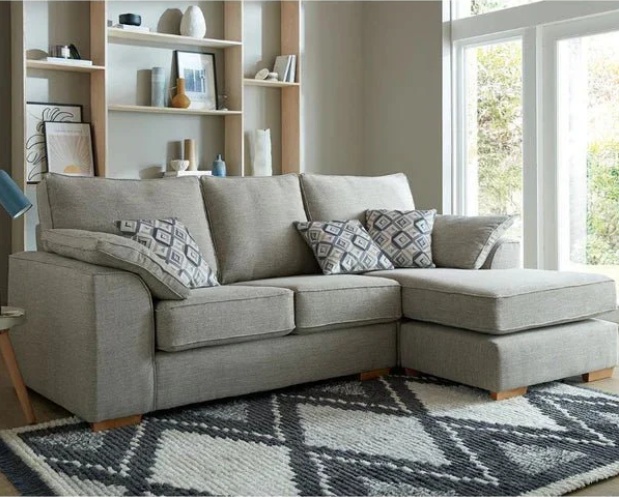 Large grey fabric corner sofa for spacious family living rooms in Barrow-in-Furness.